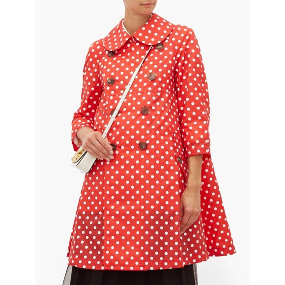 Comme Des Garcons Girl Polka Dot Nylon Trench Coat in Red, size Medium - Picture 9 of 9